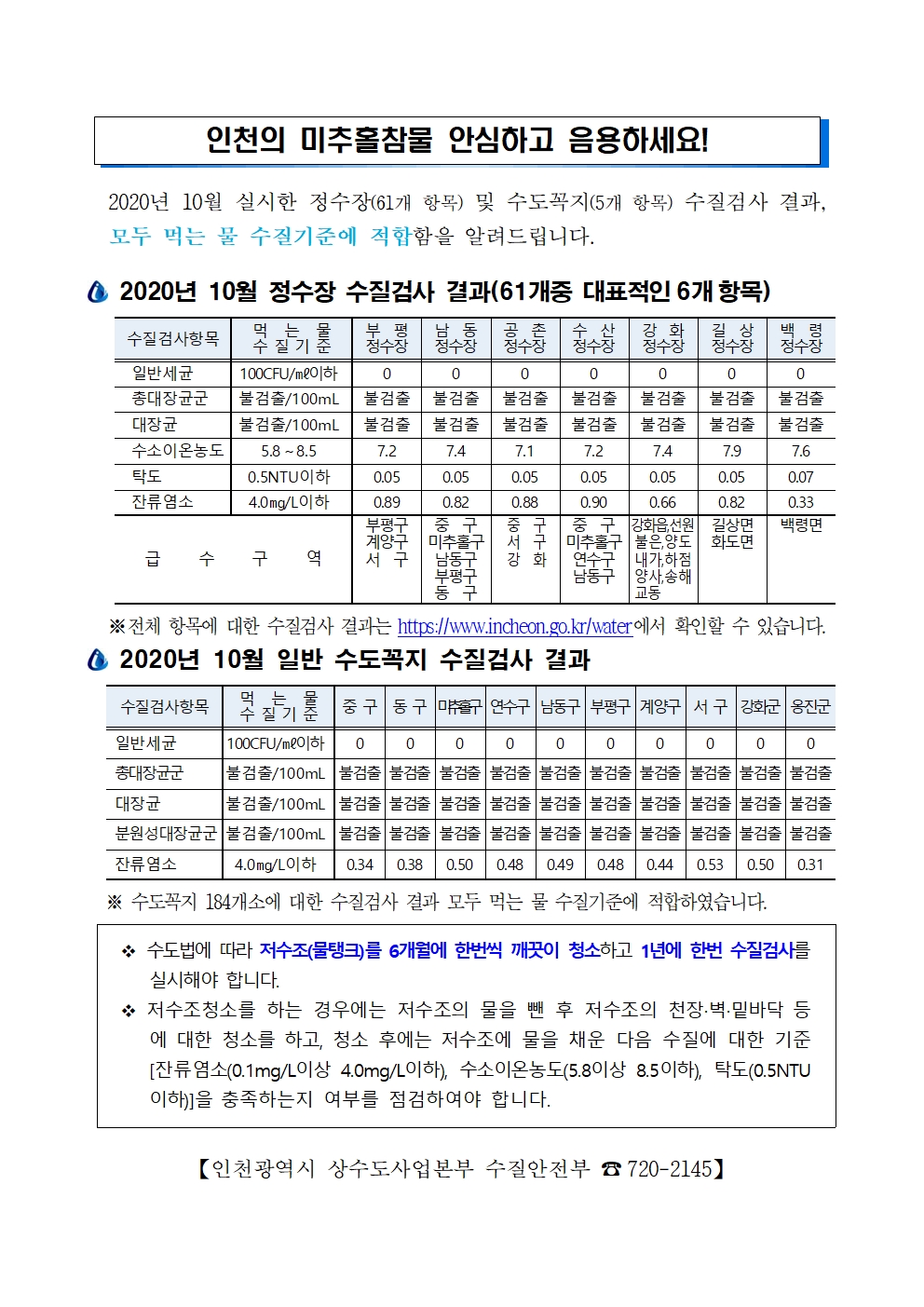 인천의 미추홀참물 안심하고 음용하세요!의 1번째 이미지